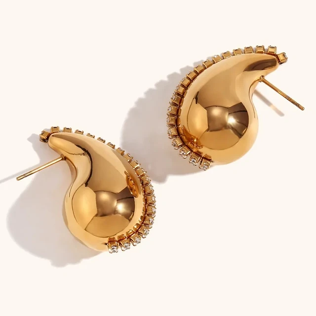 Gemma paved oversized teardrop earrings