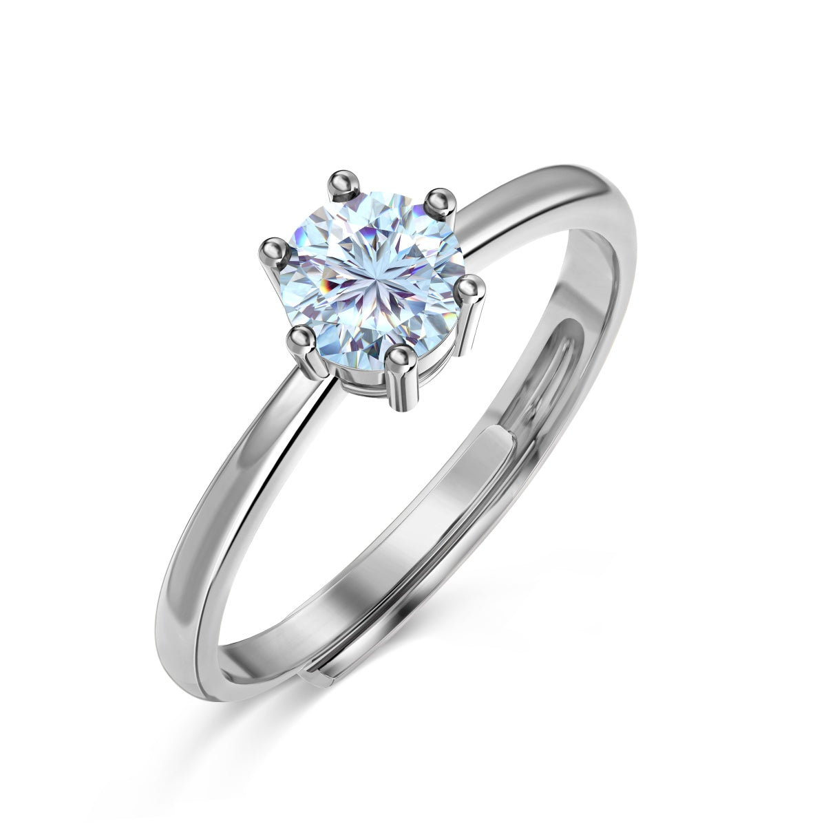 TWINKLE sterling silver solitaire adjustable ring