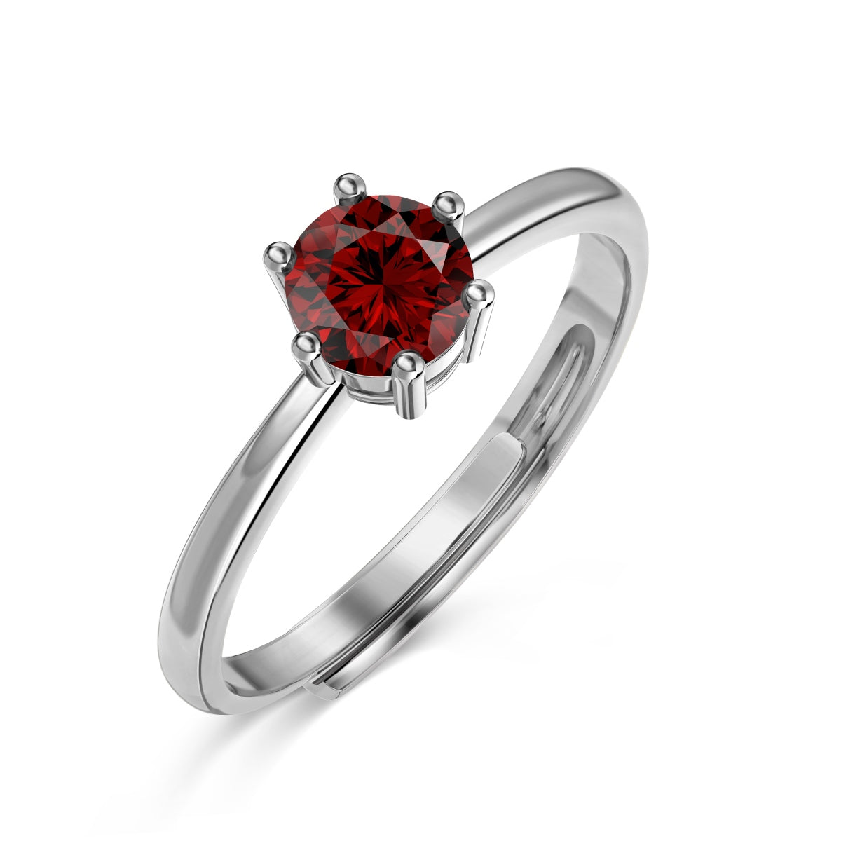 TWINKLE sterling silver solitaire adjustable ring