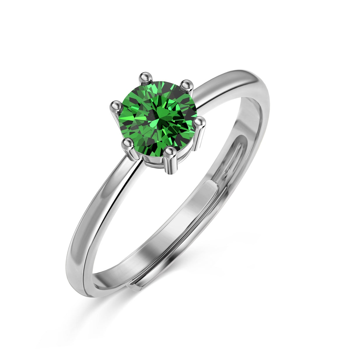 TWINKLE sterling silver solitaire adjustable ring