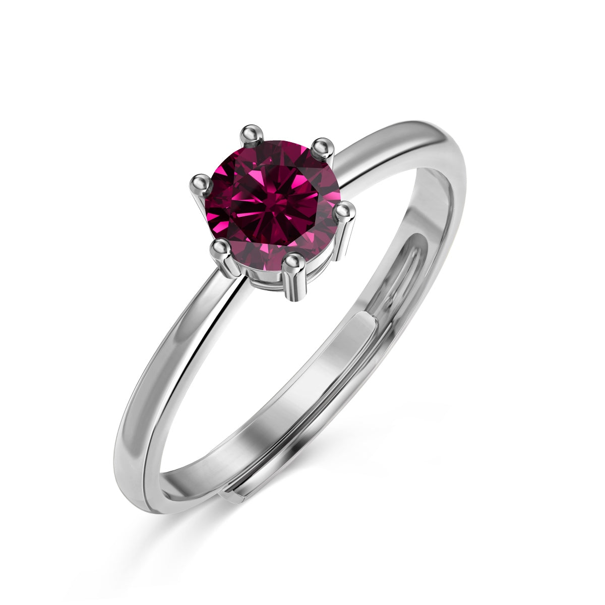 TWINKLE sterling silver solitaire adjustable ring