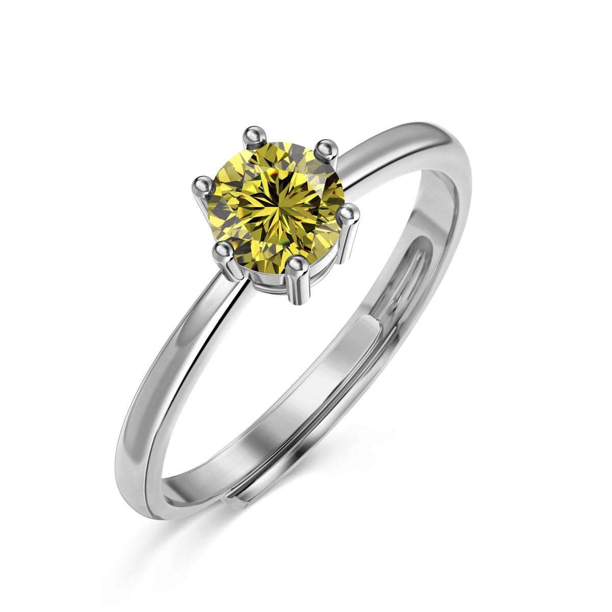 TWINKLE sterling silver solitaire adjustable ring