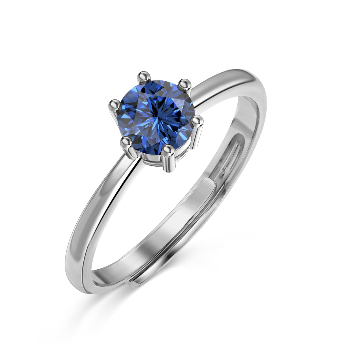 TWINKLE sterling silver solitaire adjustable ring