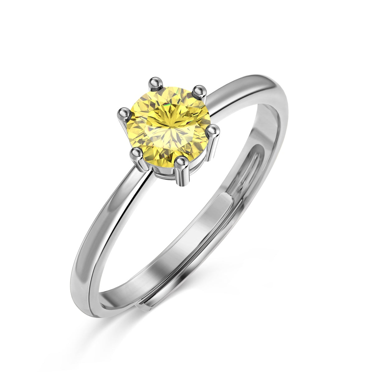 TWINKLE sterling silver solitaire adjustable ring