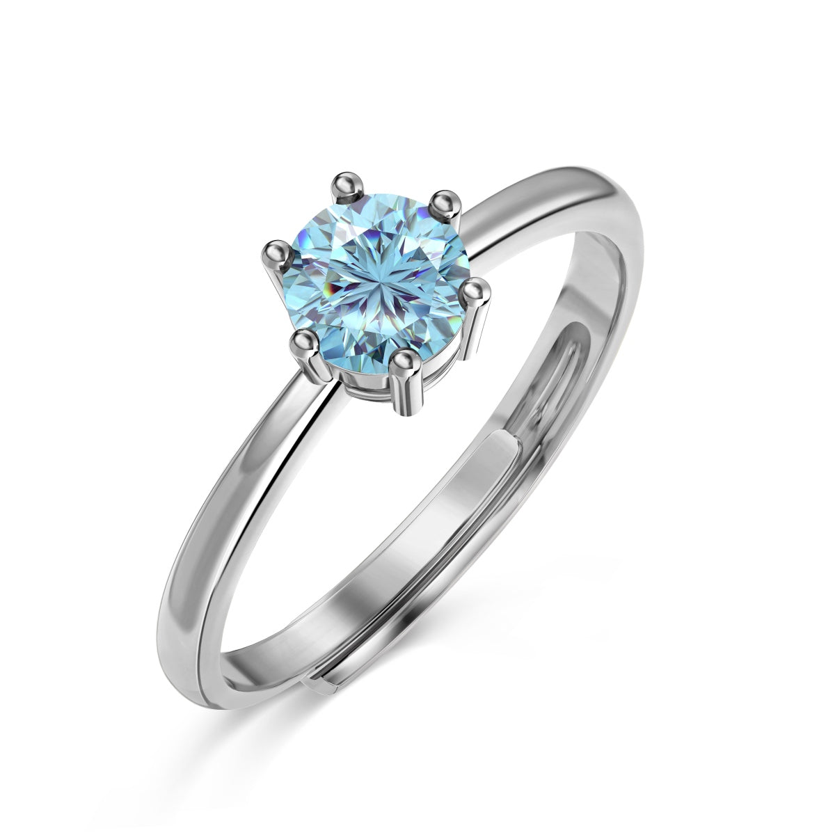 TWINKLE sterling silver solitaire adjustable ring