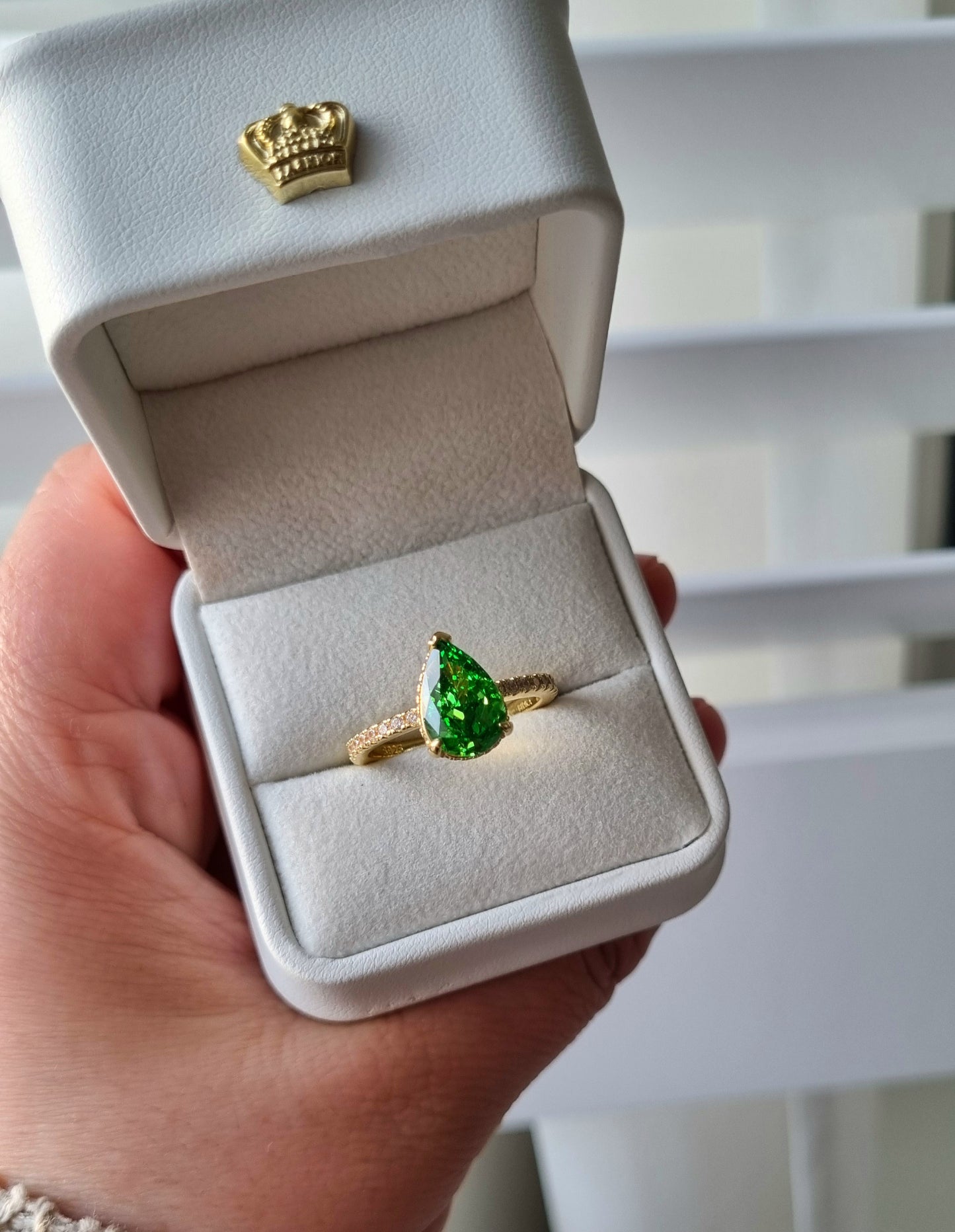Kim pear cut sterling silver ring
