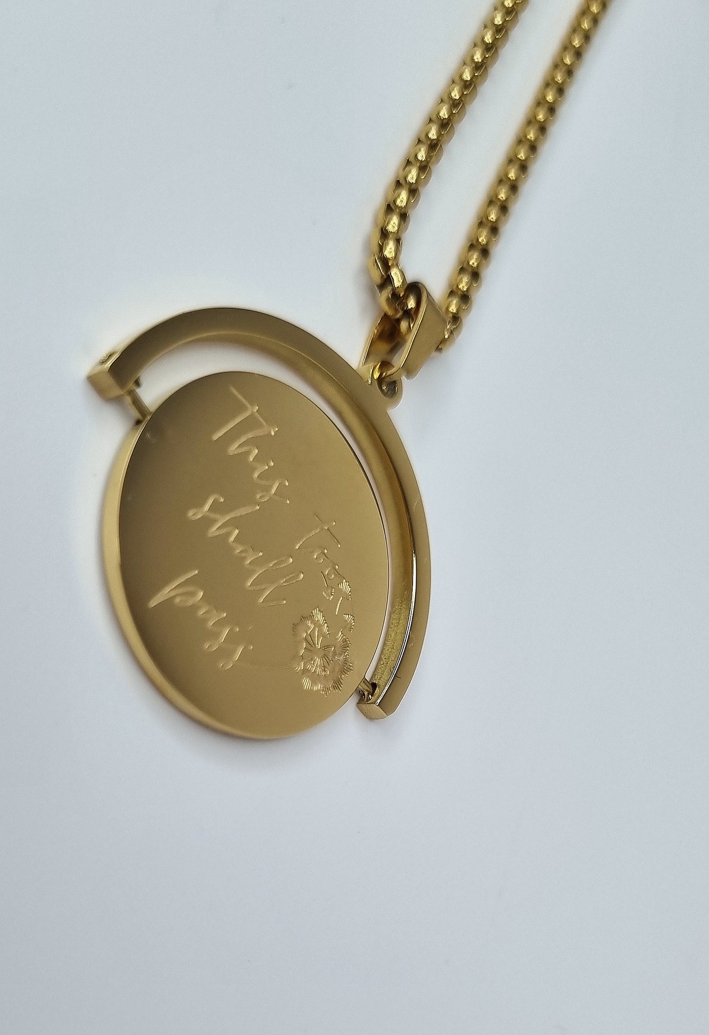 Double-Faced Affirmation Rotatable Fidget Necklace Dandelion Inspired Stainless Steel