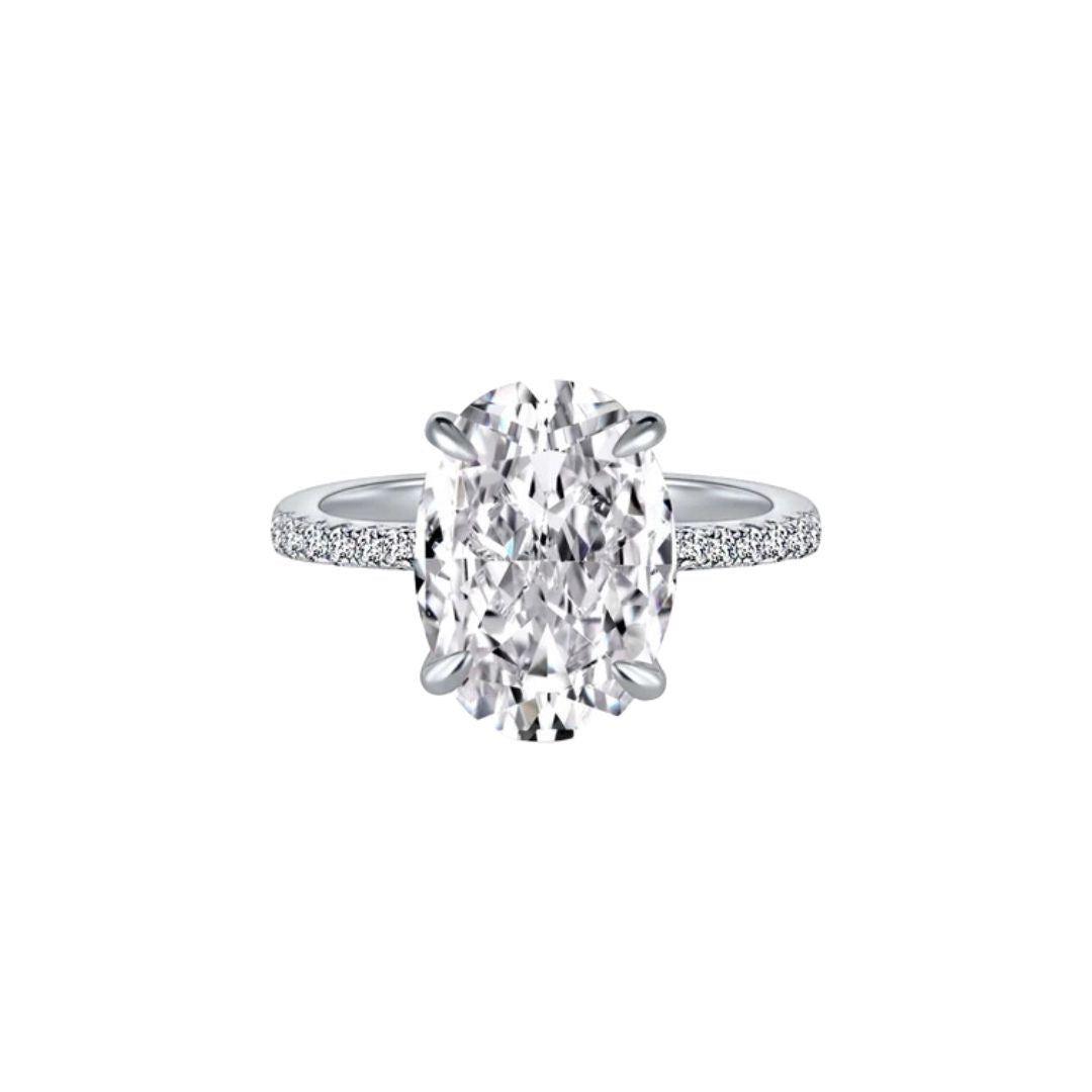 Glimmerstorm sterling silver radiant ring