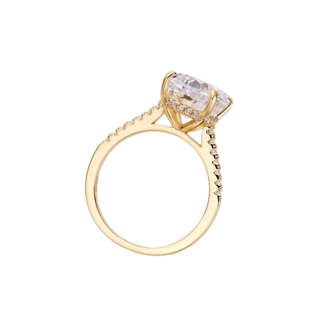 Glimmerstorm sterling silver radiant ring