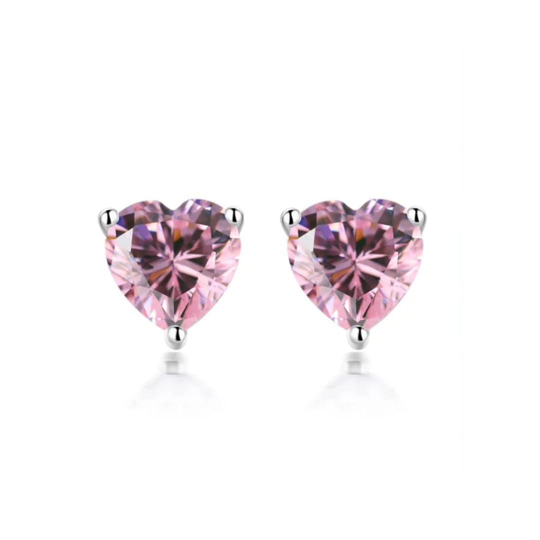 Loveburst sterling silver heart stud earrings