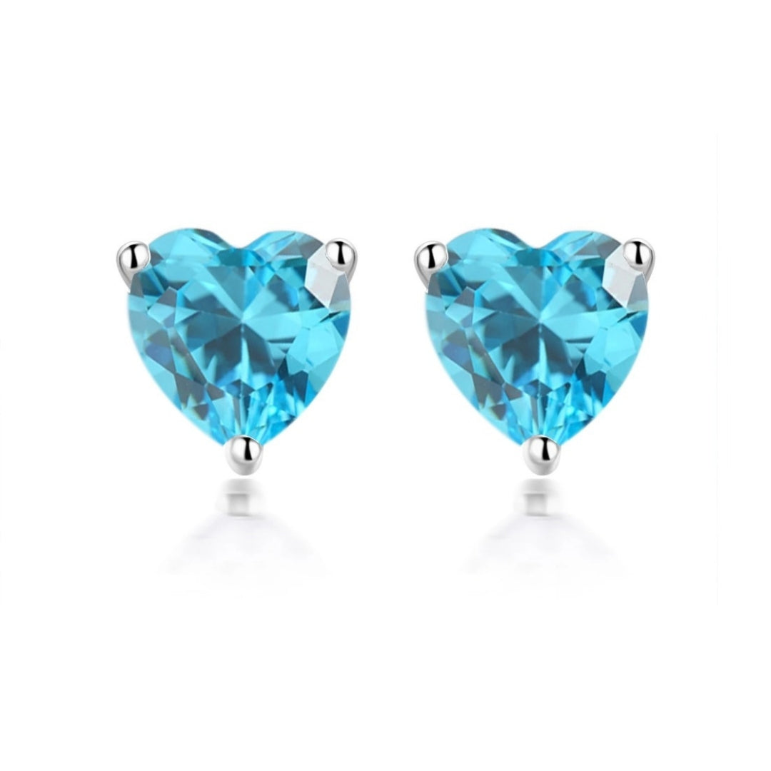 Loveburst sterling silver heart stud earrings