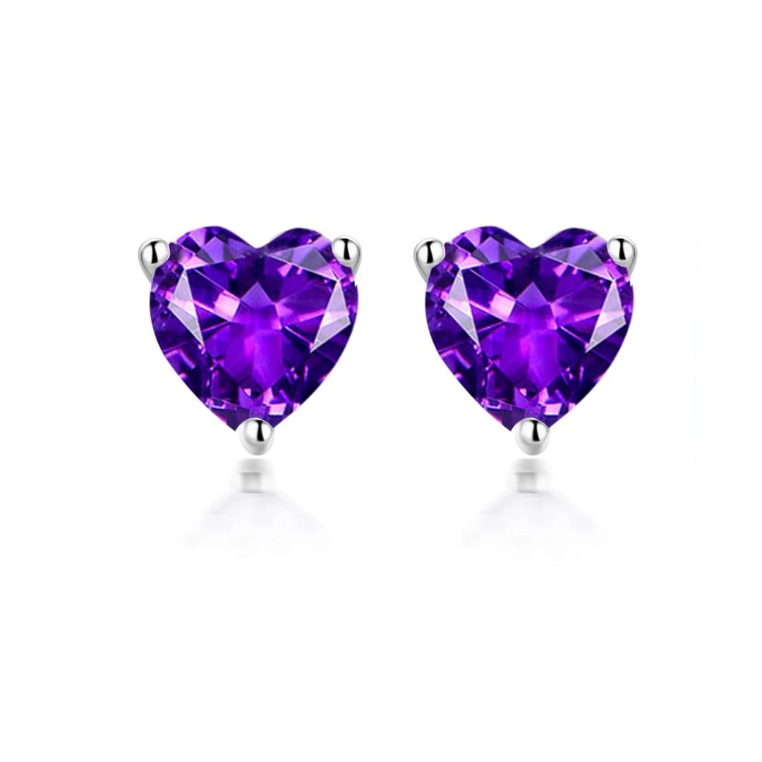 Loveburst sterling silver heart stud earrings