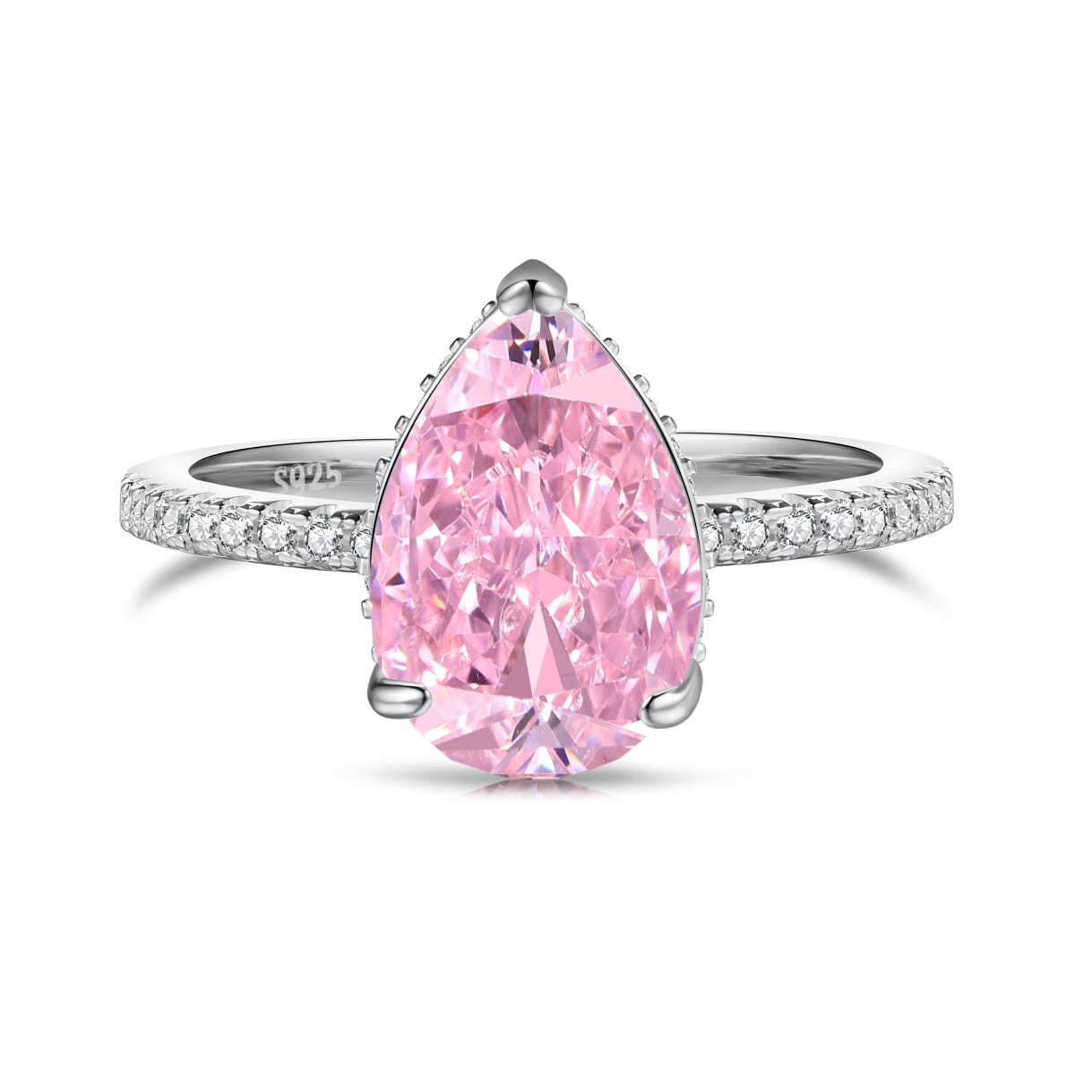 Kim pear cut sterling silver ring