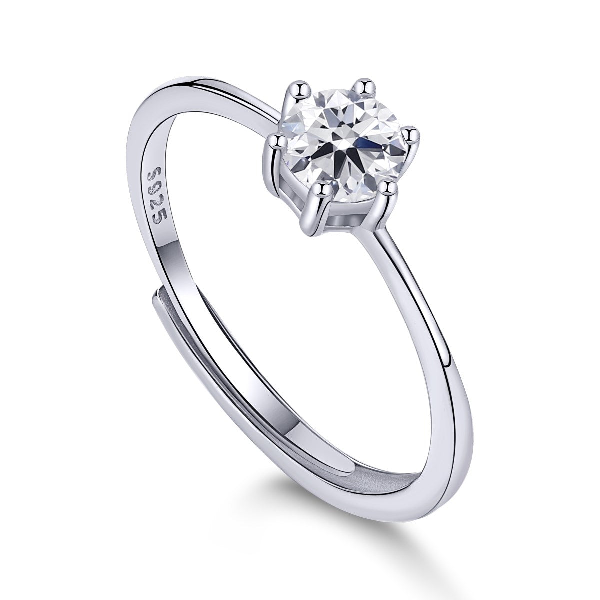 TWINKLE sterling silver solitaire adjustable ring