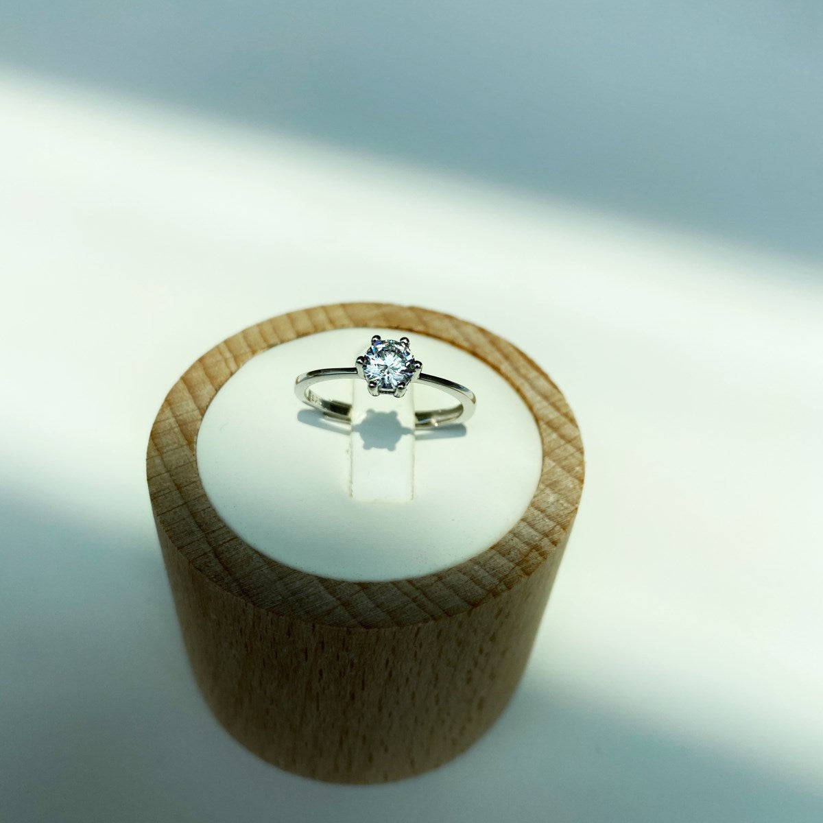 TWINKLE sterling silver solitaire adjustable ring