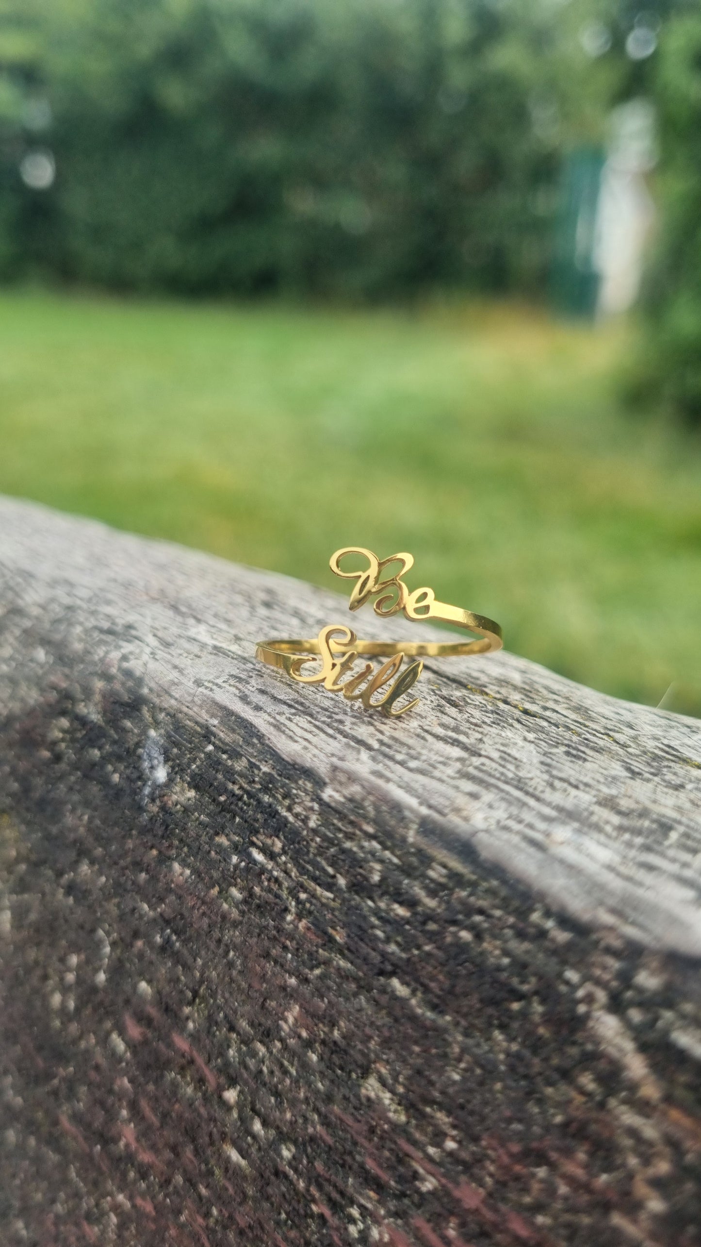 BE STILL stainless steel Adjustable ring