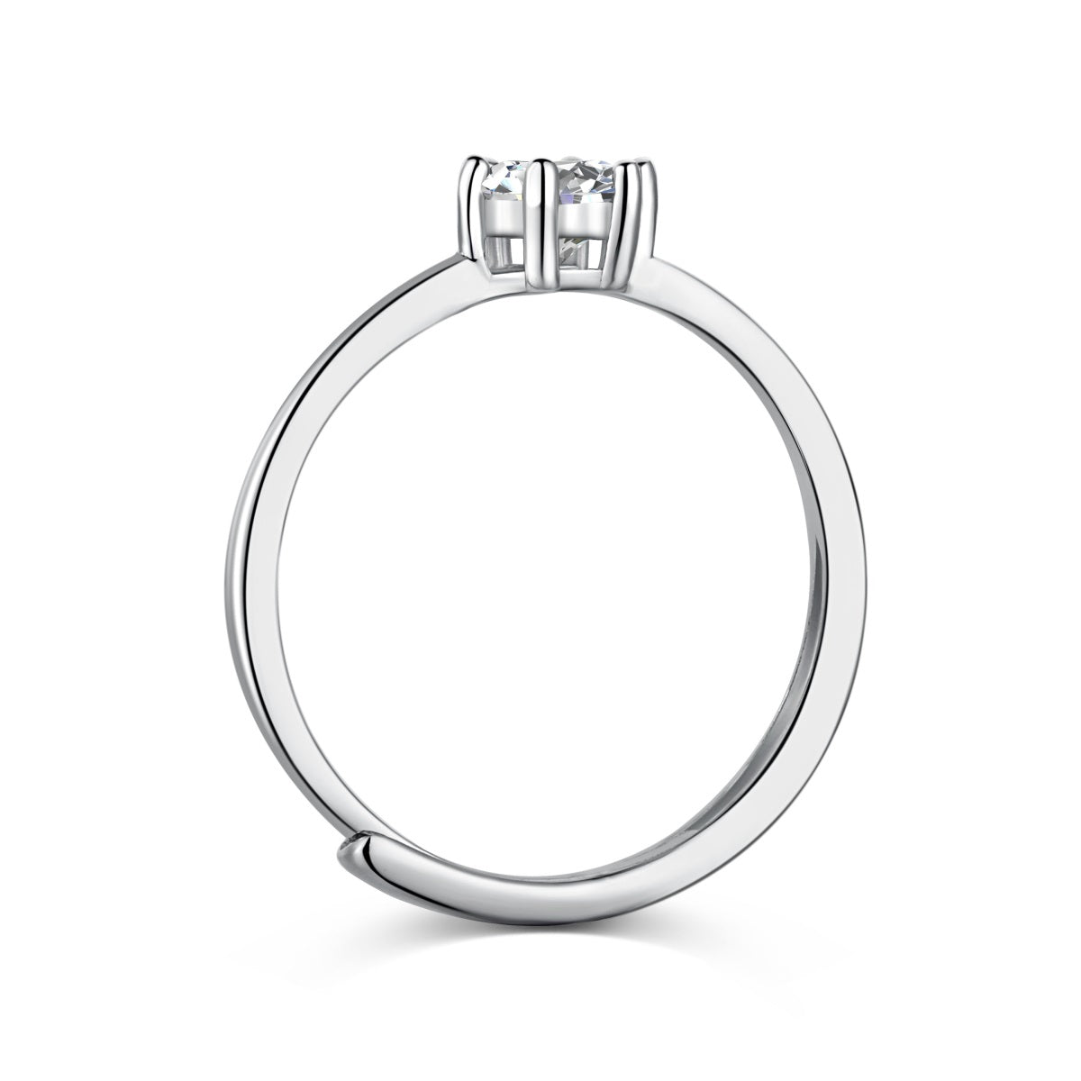 TWINKLE sterling silver solitaire adjustable ring