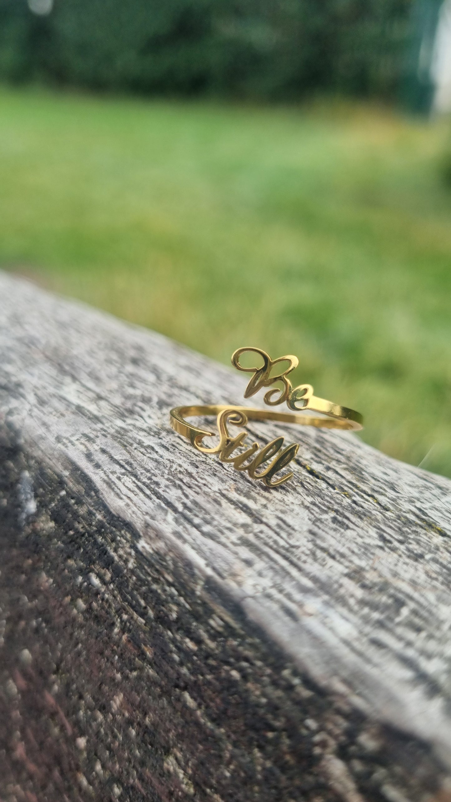 BE STILL stainless steel Adjustable ring