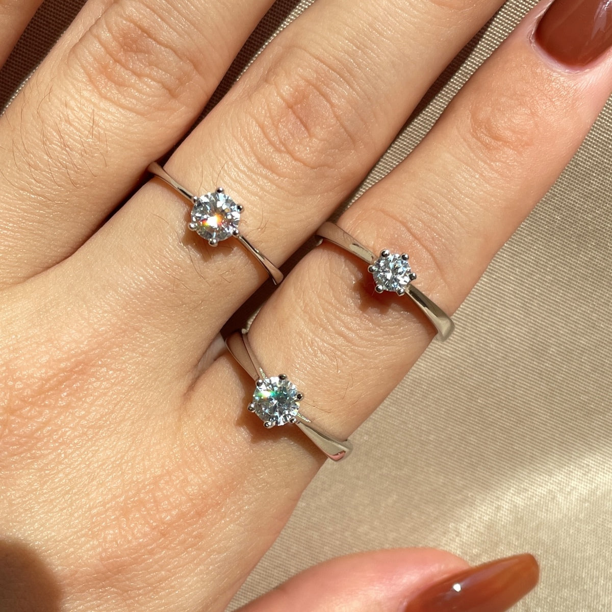 TWINKLE sterling silver solitaire adjustable ring