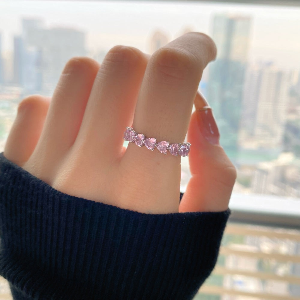 Maya infinity pink love band ring | Handmade sterling silver jewelry | Rings, Earrings & Necklaces online | Bidicä.