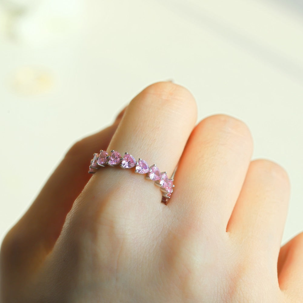 Maya infinity pink love band ring | Handmade sterling silver jewelry | Rings, Earrings & Necklaces online | Bidicä.