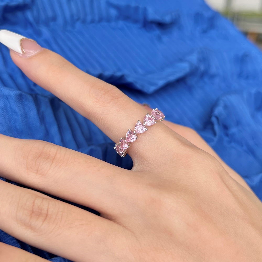 Maya infinity pink love band ring | Handmade sterling silver jewelry | Rings, Earrings & Necklaces online | Bidicä.