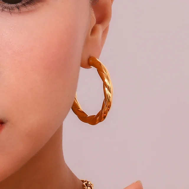 Oversized twisted hoops