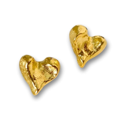 Hammered Heart stud earrings