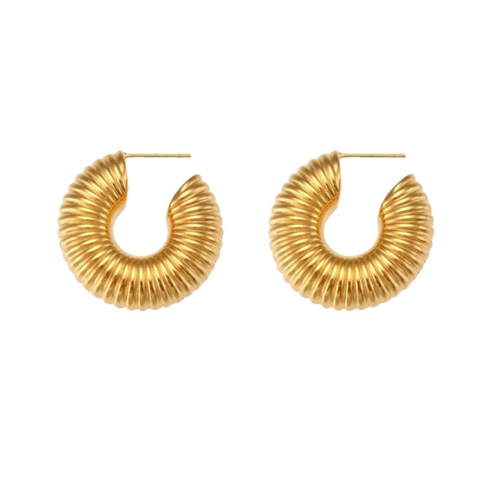 SPIRAL Chunky Hoops stainless Steel earrings