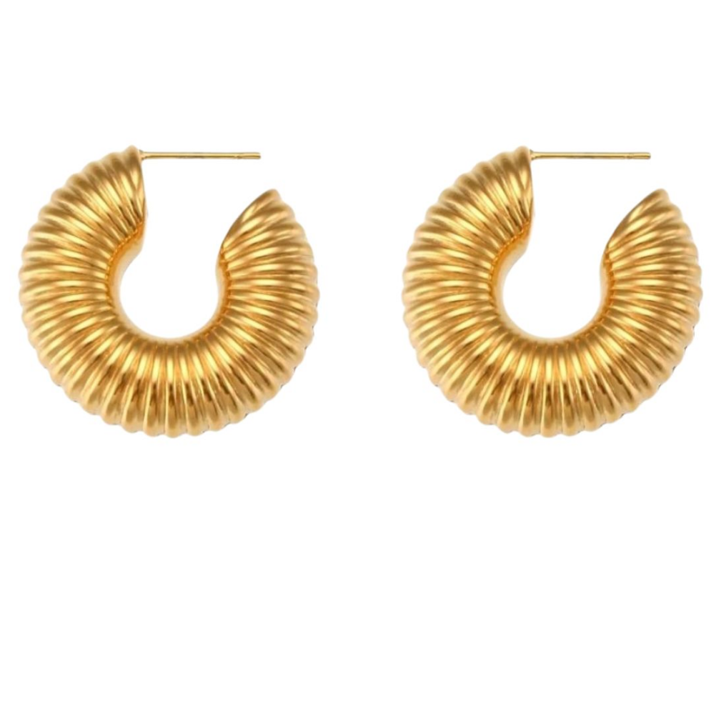 SPIRAL Chunky Hoops stainless Steel earrings