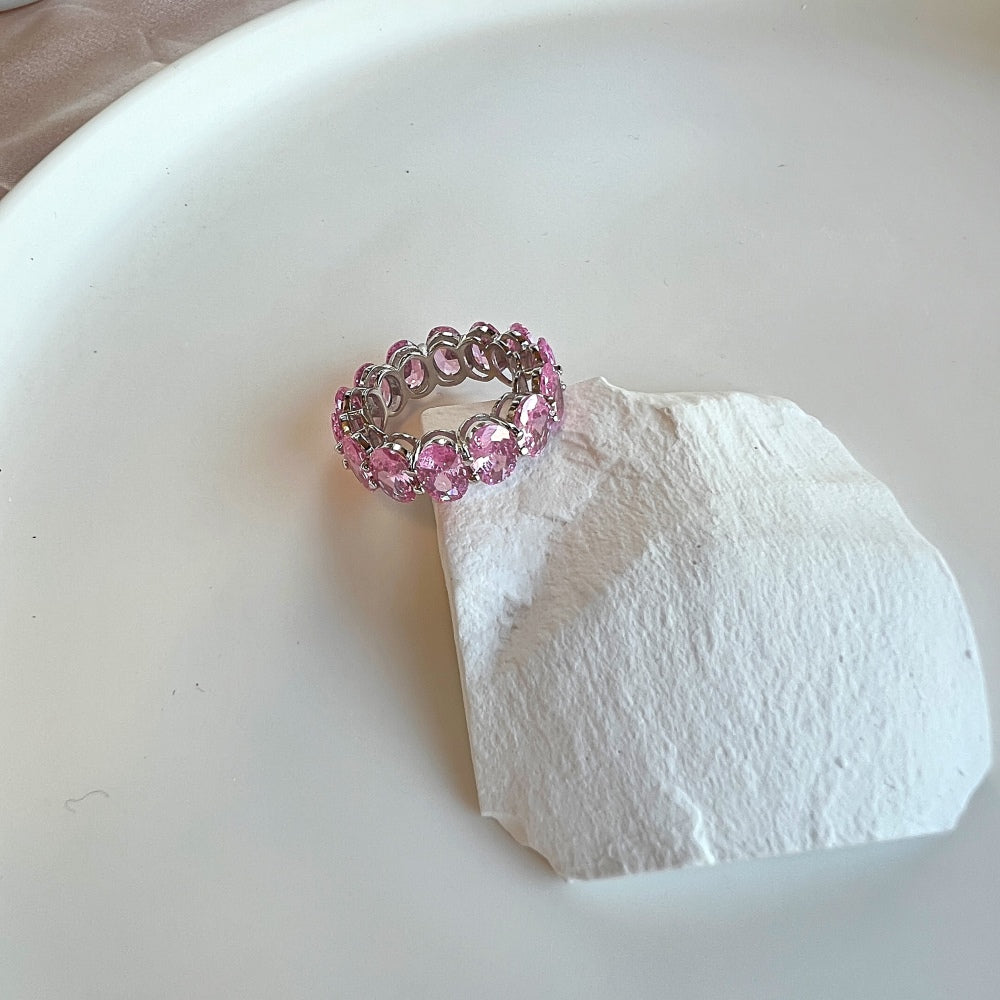 Infinite Bliss pink infinity sterling silver  ring size 7