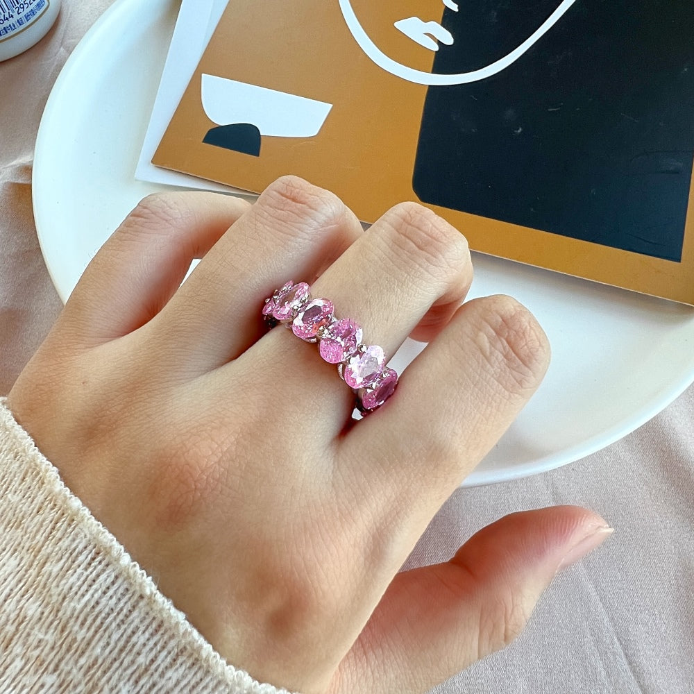Infinite Bliss pink infinity sterling silver  ring size 7