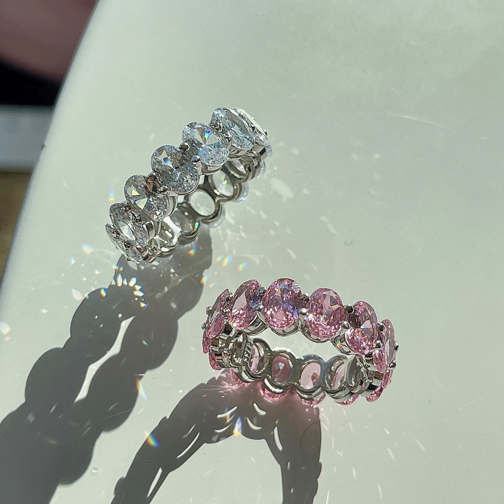 Infinite Bliss pink infinity sterling silver  ring size 7