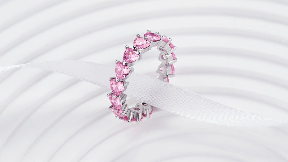Maya infinity pink love band ring | Handmade sterling silver jewelry | Rings, Earrings & Necklaces online | Bidicä.