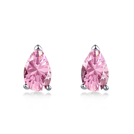 Felicia pink sterling silver  stud earrings